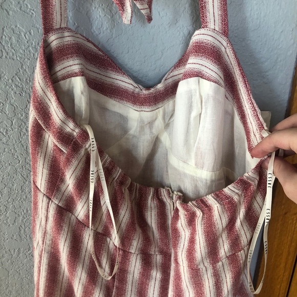 candy stripe fit and flare halter dress - Picture 7 of 9